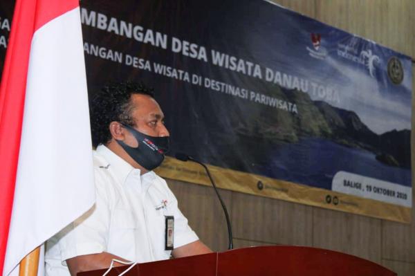 IMG 20201020 WA0087 Sub Koordinator Area I A Kemenparekraf Andhy Marpaung saat memberikan sambutan. (Foto: Kemenparekraf)