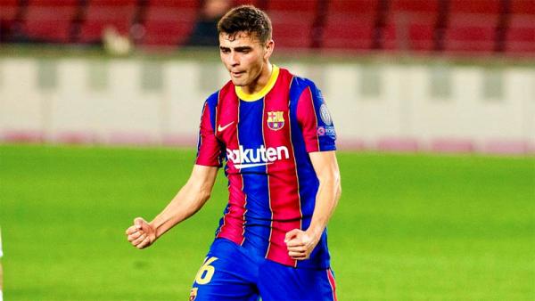 Foto Pedri Pemain muda Barcelona Pedri Gonzalez merayakan golnya ke gawang Ferencvaros pada matchday pertama Liga Champions di Camp Nou, Rabu (21/10/2020) dini hari WIB. (Foto: Twitter @pedri)