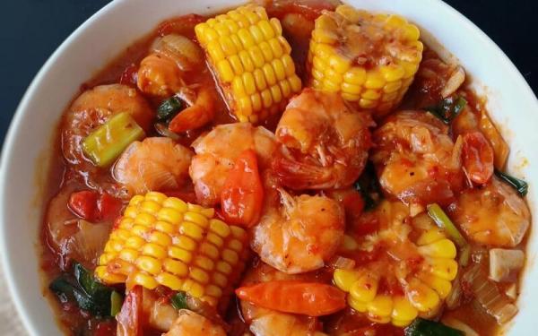 Resep Udang Saus Padang Jagung Manis (Foto: Instagram IG@s_angela23)