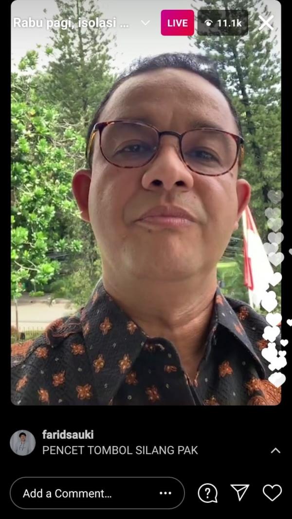 WhatsApp Image 2020 12 02 At 9 43 12 AM Gubernur DKI Jakarta Anies Baswedan live IG (Foto: Istimewa)