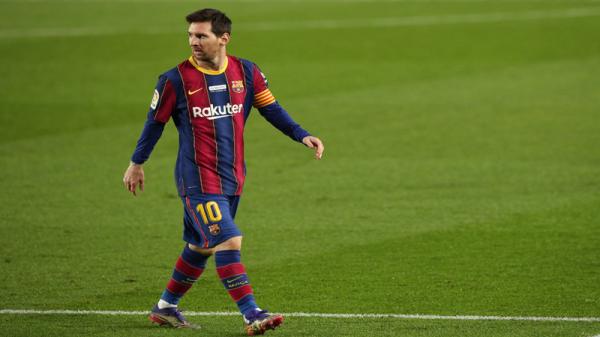 Messi bikin rekor saat Barcelona hanya mampu bermain imbang 2-2 melawan Valencia pada jornada ke-14 Liga Spanyol di Camp Nou, Sabtu (19/12/2020) malam WIB.  (Foto: Reuters)