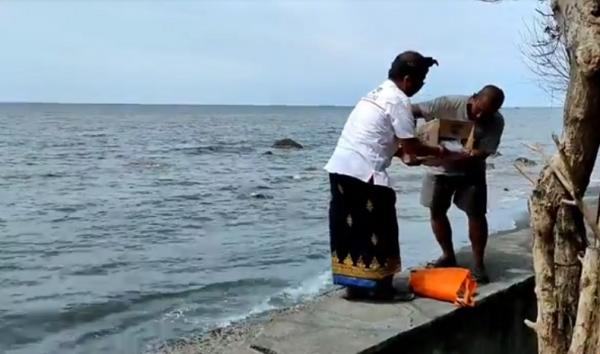 Mayat bayi laki-laki ditemukan di Pantai Camplung, Singaraja, Buleleng, Bali. (iNews.id/Pande Wismaya)