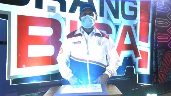 Yunus Wonda, Ketua Harian PON XX Yunus Wonda, Ketua Harian Pengurus Besar Pekan Olahraga Nasional, memberi sambutan dalam Festival Cahaya Papua, Kamis (31/12/2020). (Foto: PON XX Papua)