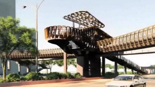 Desain JPO Sudirman 2 Pemprov Dki Dinas Bina Marga DKI Jakarta menampilkan desain terbaru revitalisasi Jembatan Penyeberangan Orang (JPO) Sudirman tahap II. (Foto: Dok. Pemprov DKI Jakarta).