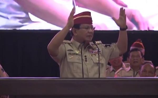prabowo hut 13 gerindra ist Ketua Umum Prabowo Subianto mengukuhkan kepengurusan hasil kongres 8 Agustus 2020 di acara peringatan HUT ke-13 Partai Gerindra, Sabtu (6/2/2021). (Foto: YouTube GerindraTV)