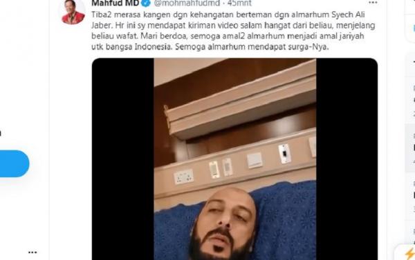 Unggahan Mahfud MD di Twitter Unggahan Mahfud MD di Twitter (Foto: Istimewa)