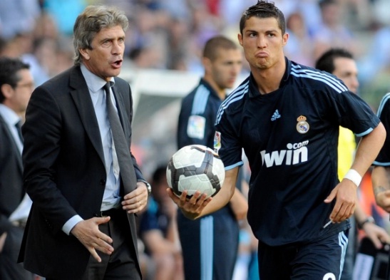 Manuel Pellegrini dan Cristiano Ronaldo Manuel Pellegrini dan Cristiano Ronaldo saat masih di Real Madrid (Foto: The Sun)