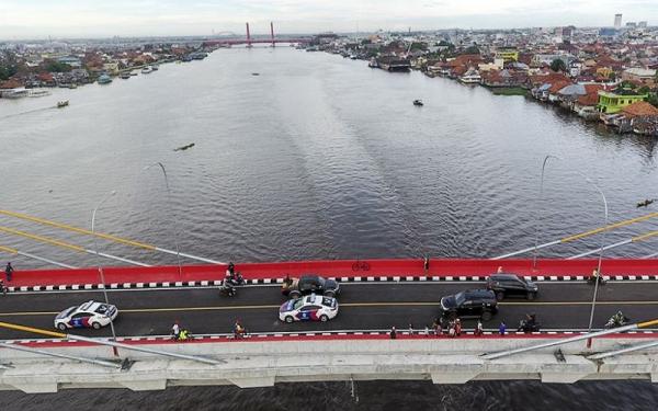 Sungai Musi1 Sungai Musi di Kota Palembang. (Foto: Antara)