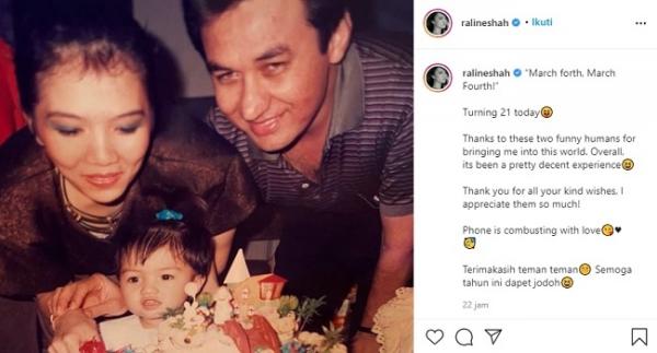 Unggahan Raline Shah di Hari Ulang Tahunnya ke-36
