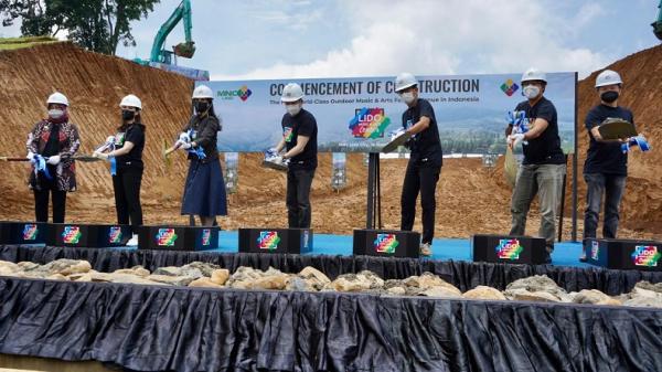 KEK LIDO Pembangunan Lido Music & Arts Center resmi dimulai ditandai dengan acara peletakan batu pertama, Rabu (10/3/2021). (Foto/Disparbud Jabar)
