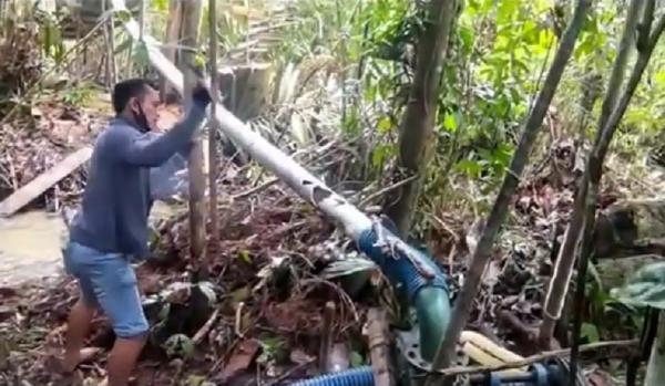 Tambang emas ilegal atau PETI di Sekadau dimusnahkan. (Foto: iNews/Uun Yuniar)