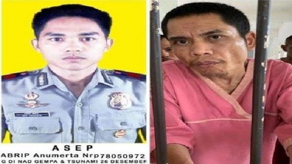 Abrip Asep yang telah dinyatakan anumerta (frame kiri). Pria yang diduga Abrip Asep dirawat di RSJ Aceh (frame kanan). (Foto: Istimewa)