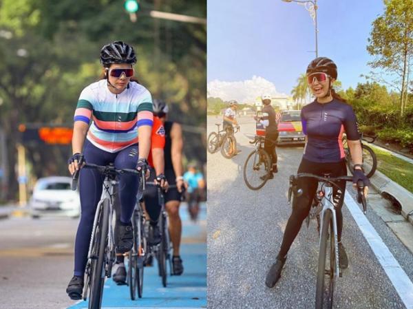 noor nabila sporty Noor Nabila tampil sporty saat bersepeda. (Foto: IG)