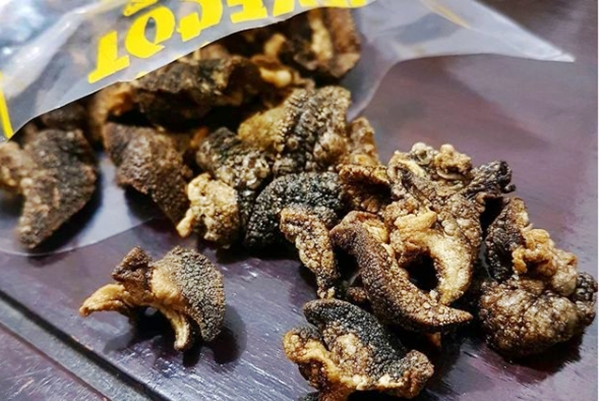 Mencicipi Keripik Bekicot Foto: IG@erlindaandriani