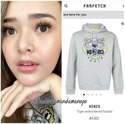 Hoodie abu Amanda memakai jaket Hoodie abu-abu. (Foto: IG)