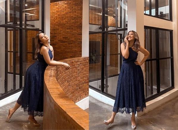 Gab Gabriella Larasati memakai gaun berenda. (Foto: IG)