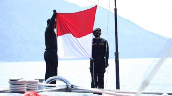 Peresmian KRI Alugoro-405 di Dermaga Selat Lampa, Kepri, Selasa (6/4/2021). (Foto: Puspen TNI).