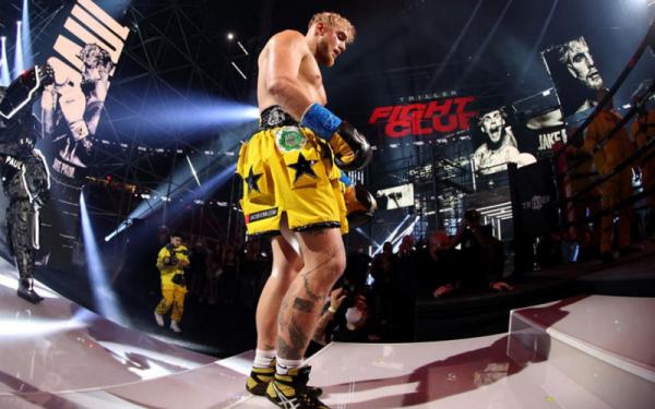 Jake Paul Youtuber Amerika Serikat Jake Paul bikin geger menang KO atas mantan jagoan UFC Ben Askren di ronde pertama, Minggu (18/4/2021) siang WIB. (Foto: CBS Sports)