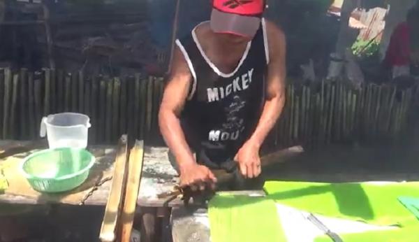 Lemang Pontianak 2 Proses pembuatan lemang di Pontianak. (Foto: iNews.id/Barlian Pasore)