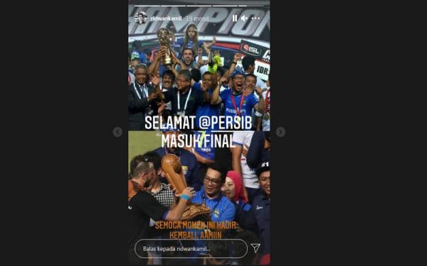 (Foto: Tangkapan layar Instagram Story @ridwankamil)