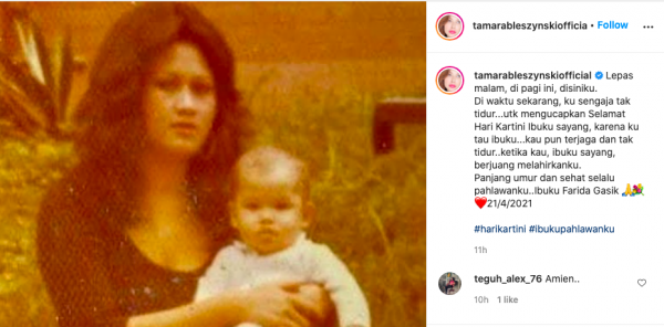 Tamara Bleszynski unggah klimat Haru untuk sang ibunda. (Foto: Instagram/ Tamara Bleszynski) 
