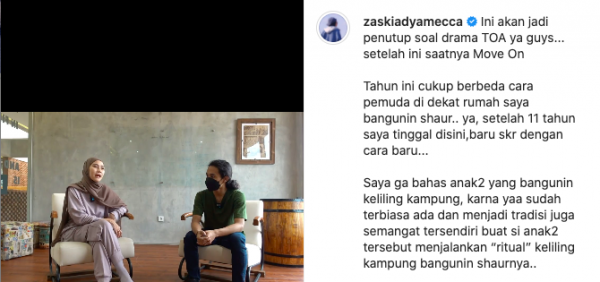 25aa Zaskia1 Zaskia bertemu dengan Rama, pemuda yang membangunkan sahur dengen towa masjid. (Foto: Instagram/Zaskia Adya Mecca)