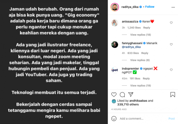 29raditya Dika1 Postingan Raditya Dika terkait isu babi ngepet. (Foto: Instagram/Raditya Dika)