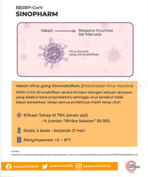 Screen Shot 2021 05 03 At 10 48 34 Vaksin Sinopharm berasal dari virus yang dinonaktifkan. (Foto: Instagram)