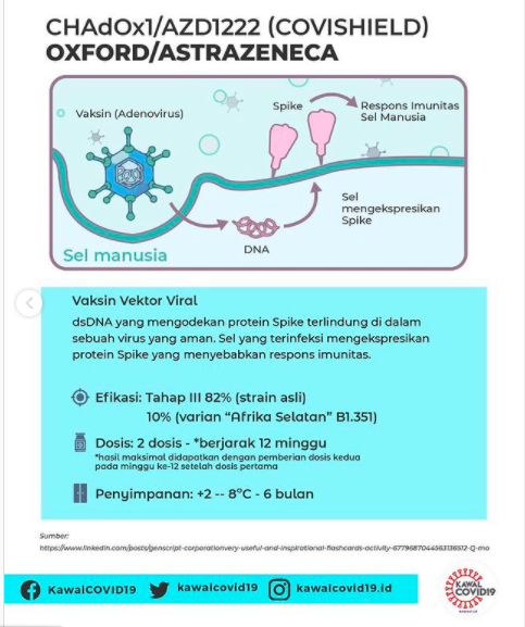 Screen Shot 2021 05 03 At 10 48 47 Vaksin AstraZeneca berbasis viral vektor. (Foto: Instagram)