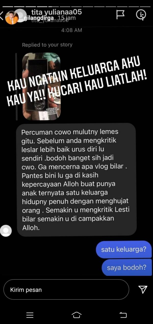Screenshot 20210502 193359 Instagram Story yang menghina keluarga Gilang Dirga