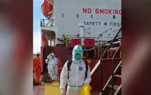 Video 5 ABK Berbendera India Positif Covid-19 saat Bersandar di Perairan Dumai