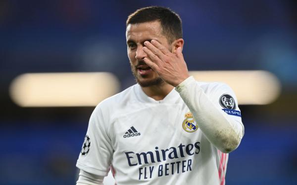 Eden Hazard Winger Real Madrid Eden Hazard versus Chelsea pada leg kedua semifinal Liga Champions di Stamford Bridge, Kamis (6/5/2021) dini hari WIB. (Foto: Reuters)