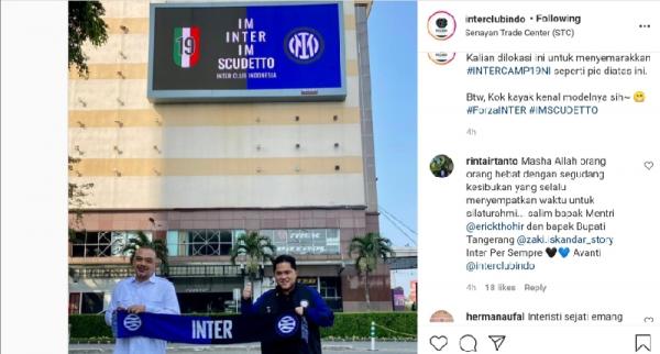 Erick Thohir 1 Erick Thohir dan Bupati Tangerang Zaki Iskandar (Foto: tangkapan layar IG Interclubindo)