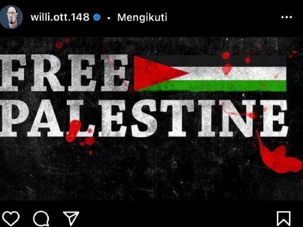Willem Ott beri dukungan ke Palestina (IG: Willem Ott)