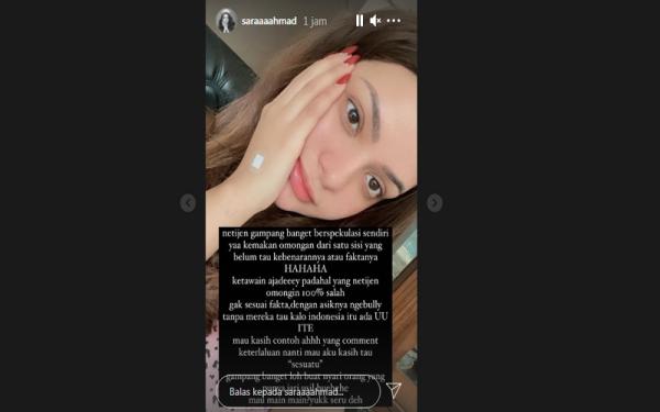 Foto: Tangkapan layar Instagram @saraaaahmad