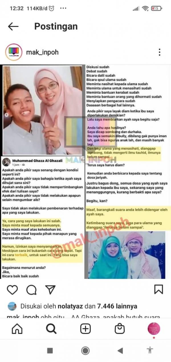 IMG 20210607 WA0007 Postingan anak Aa Gym soap kisruh rumah tanga orangtuanya