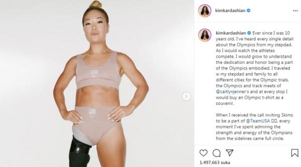 Kim Kardashian Kim Kardashian menspornsori pakaian dalam atlet perempuan AS di Olimpiade Tokyo 2020. (Foto: Instagram)