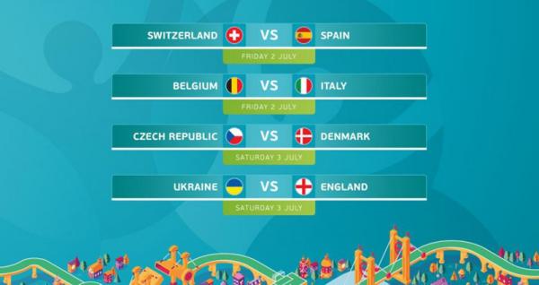 Jadwal perempat final Euro 2020 sudah dirilis. Duel pembuka mempertemukan Swiss versus Spanyol. (Foto: UEFA)