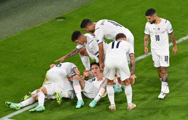 Italia mengalahkan Belgia 2-1 pada perempat final Euro 2020, Sabtu (3/7/2021) dini hari WIB. Di semifinal Gli Azzurri akan berhadapan dengan Spanyol. (Foto: Reuters)