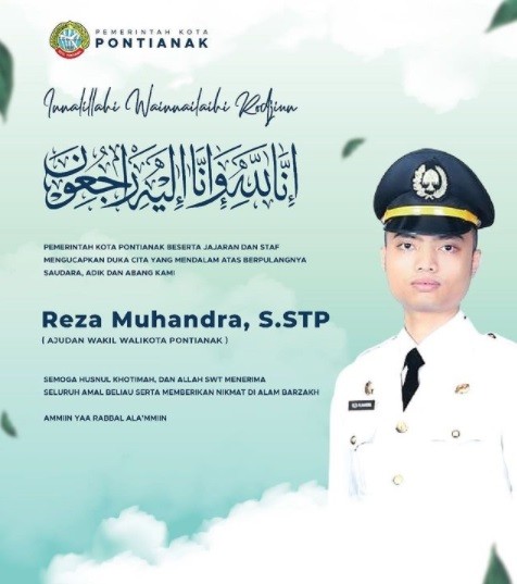 Ajudan Wawako Ponti Ajudan Wakil Wali Kota Pontianak, Reza Muhandra (28) meninggal dunia. (Foto: Instagram @Edi Kamtono)