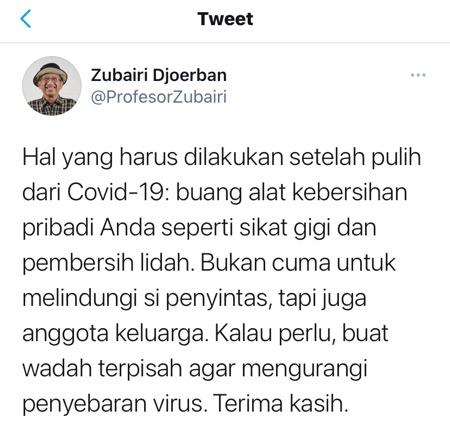 Tweet Ketua Satgas IDI.