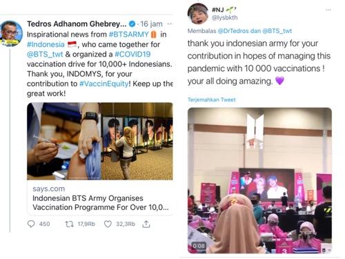 BTS Army, donasikan vaksin Covid-19.