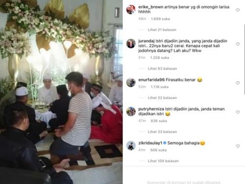 Alvin Faiz menikah lagi. Zikri Daulay ikut beri selamat. (Foto: IG)