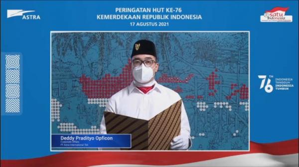 Astra International 3 Pelaksanaan seremoni Peringatan HUT ke-76 Kemerdekaan Republik Indonesia secara virtual pada (17/8/2021). (Foto: dok Astra International)