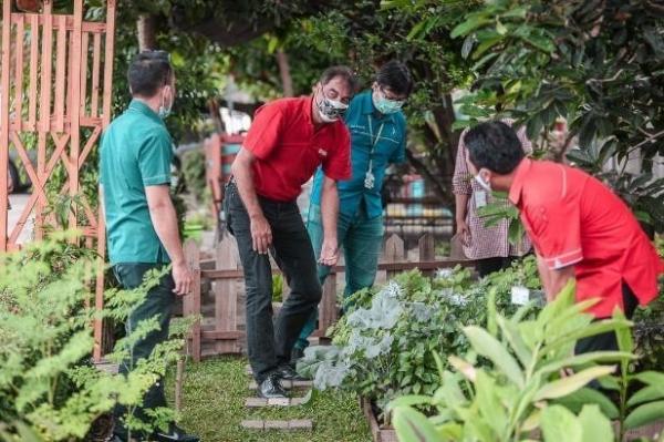Tim manajemen APL, termasuk Christophe Piganiol, Presiden Direktur PT Anugerah Pharmindo Lestari (APL), anggota Zuellig Pharma, Willi Adrian S, APL GM Distribution, menanam pohon sebagai upaya berkontribusi dalam mengurangi jejak karbon. (Foto: APL)