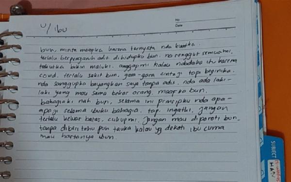 Surat Wasiat Mahasiswi yang Tewas Gantung Diri