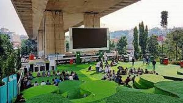 TAMAN FILM Taman Film di bawah flyover Pasupati, kawasan Balubur, Tamansari, Kota Bandung. (Foto: istimewa)