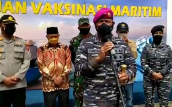 Komandan Lantamal III Brigjen TNI (Mar) Umar Farouq. (Foto: iNews/M ANDI ICHSYAN)