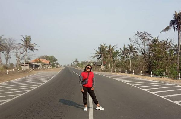Jalur Selatan bantul menjadi tempat jogging di Bantul, Yogyakarta. (Foto: IG/Puputzhenita)