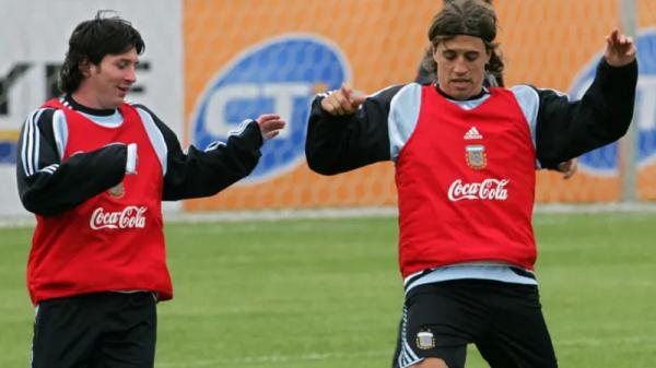Hernan Crespo Lionel Messi Hernan Crespo dan Lionel Messi saat memperkuat Timnas Argentina. (Foto: 90min)